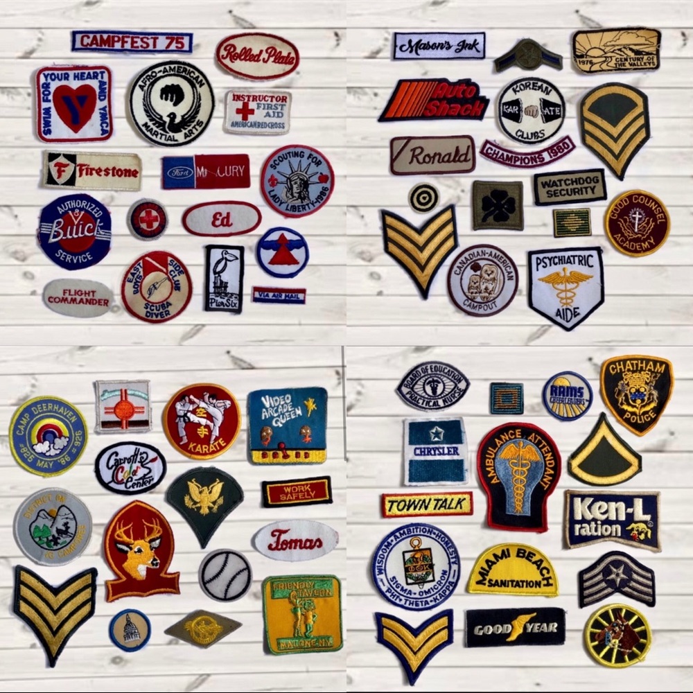 VINTAGE PATCH BUNDLE - 62 PATCHES